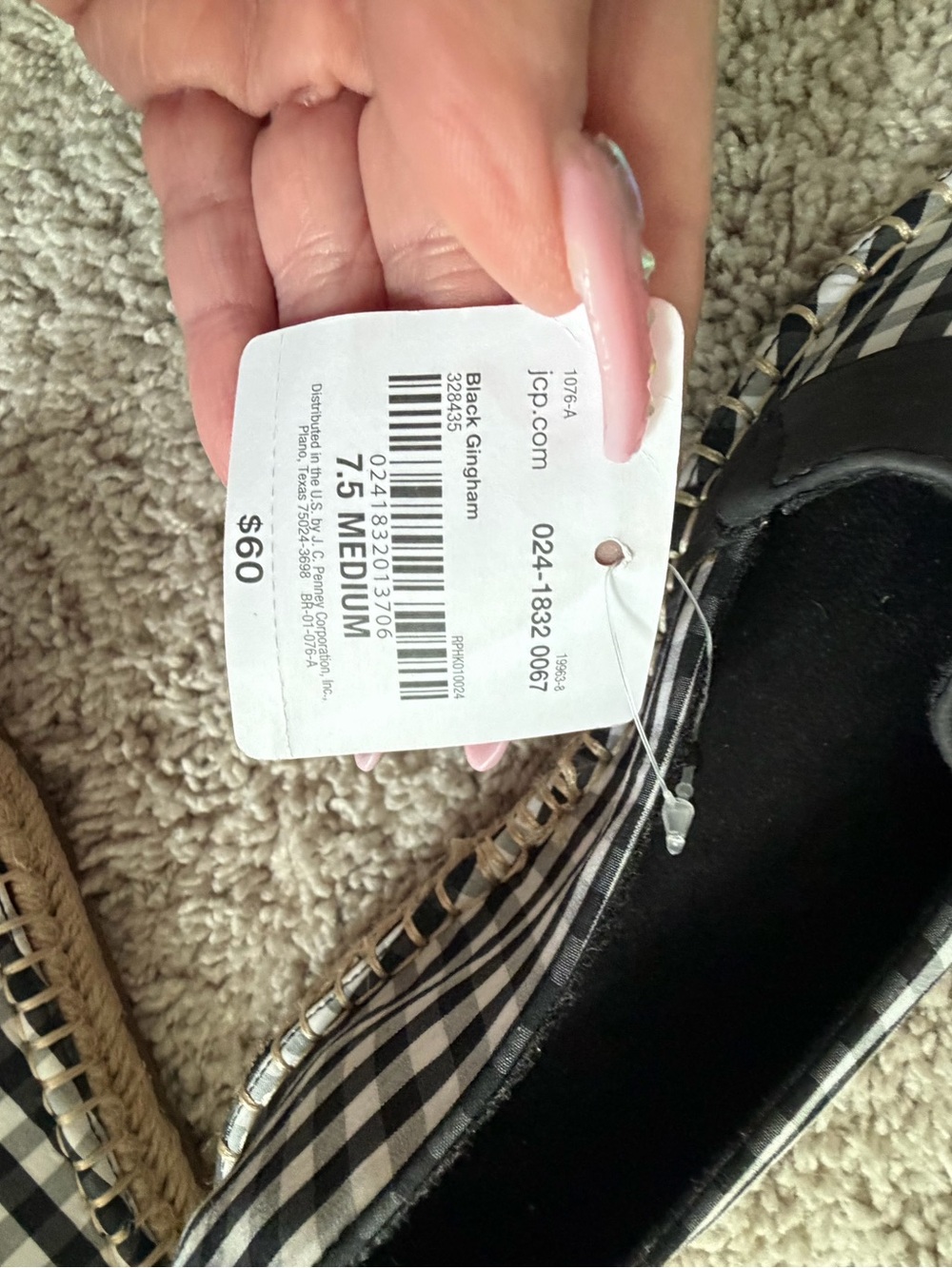 St. John's Bay Marlee Women's Black White Gingham Size 7.5 - Picture 7 of 7